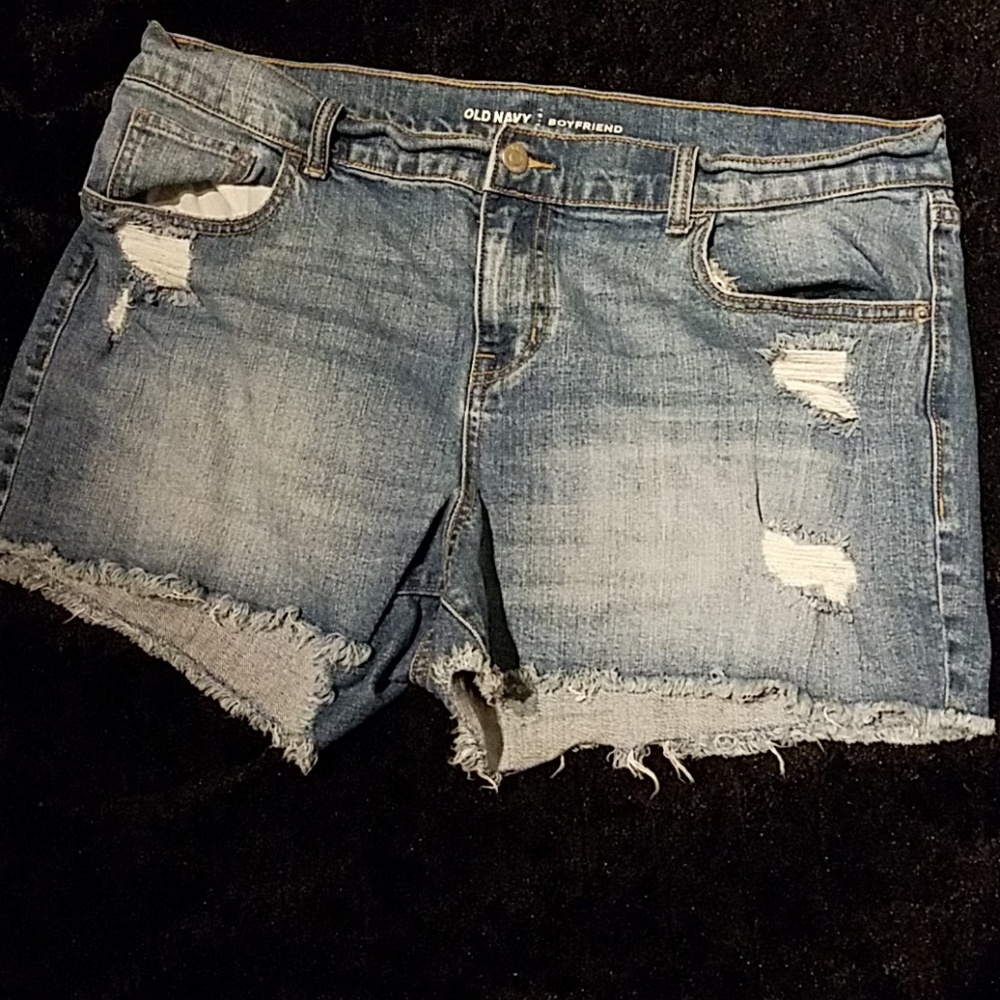 Boyfriend Deconstructed denim short shorts